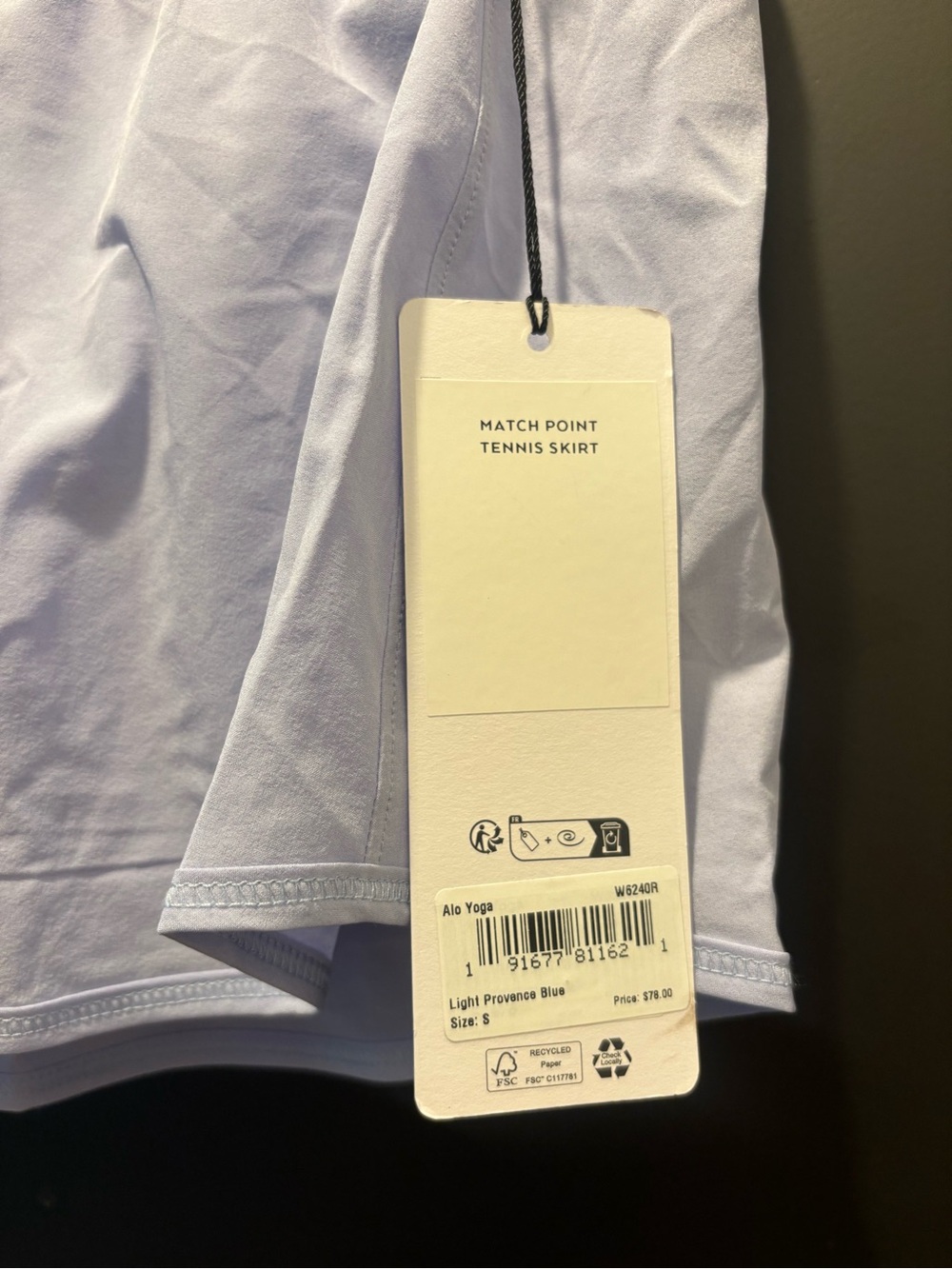 ALO Yoga Match Point Tennis Skirt Skort w/ Shorts Light Provence Blue Small NWT - Picture 8 of 12